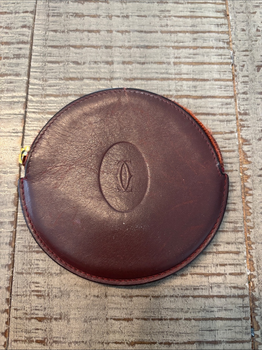 Vintage Cartier Burgandy Coin Pouch